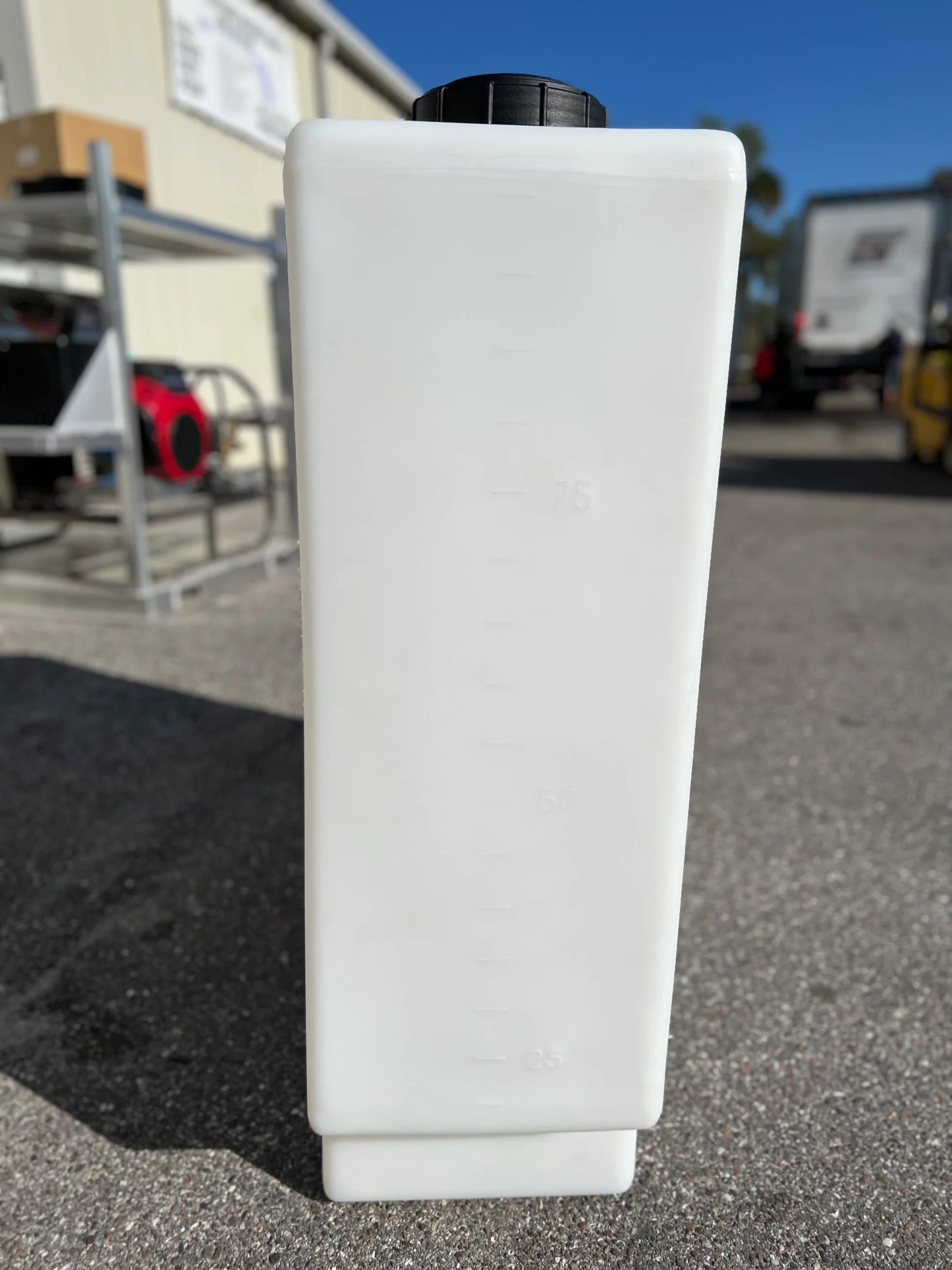 100 Gallon Slim Line Vertical Tank SKU 100VERT side view