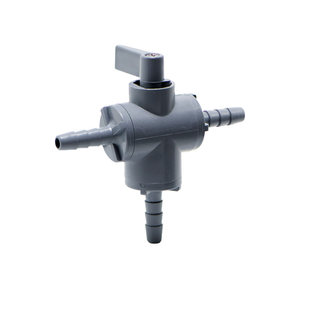 1/4" Barb 3-Way PVC Ball Valve With FKM Seals