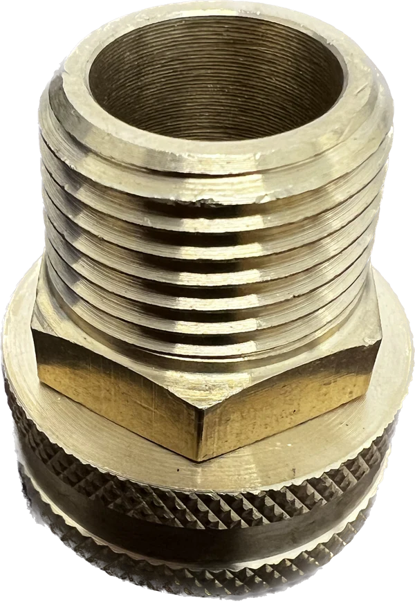 3/4 FGH x 1/2 MPT Short Garden Hose Inlet Fitting for pressure washing or gardening