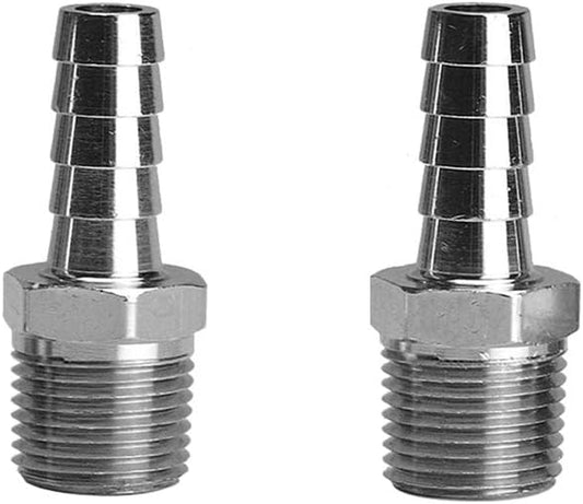 Stainless Steel 1/2" MNPT x 1" Hose Barb