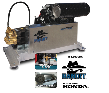 B-K8035HC Bandit 8 gpm at 3500 psi Honda GX690 With Comet