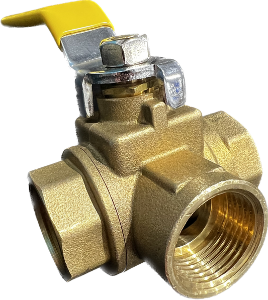 3/4" 3 Way Ball Valve Brass