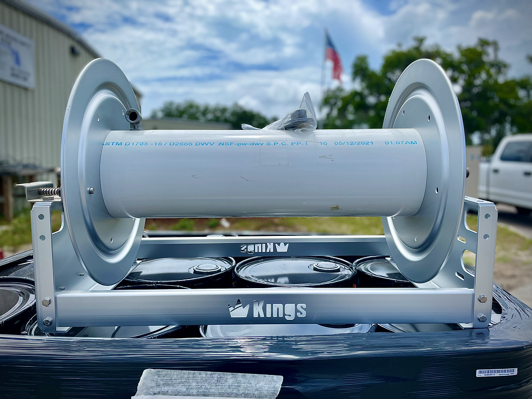 KR1A22E Kings 22" Aluminum Electric Hose Reel with Stainless Steel Manifold