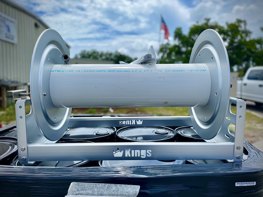 KR1A22E Kings 22" Aluminum Electric Hose Reel with Stainless Steel Manifold