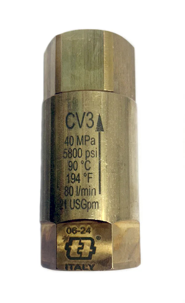 1/2in Brass Check Valve 5800 PSI SKU CV3-40012 for pressure washing