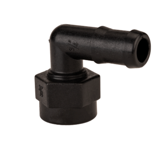 ¾" Female Thread X ¾" 90° Hose Barb Banjo HBF075-90