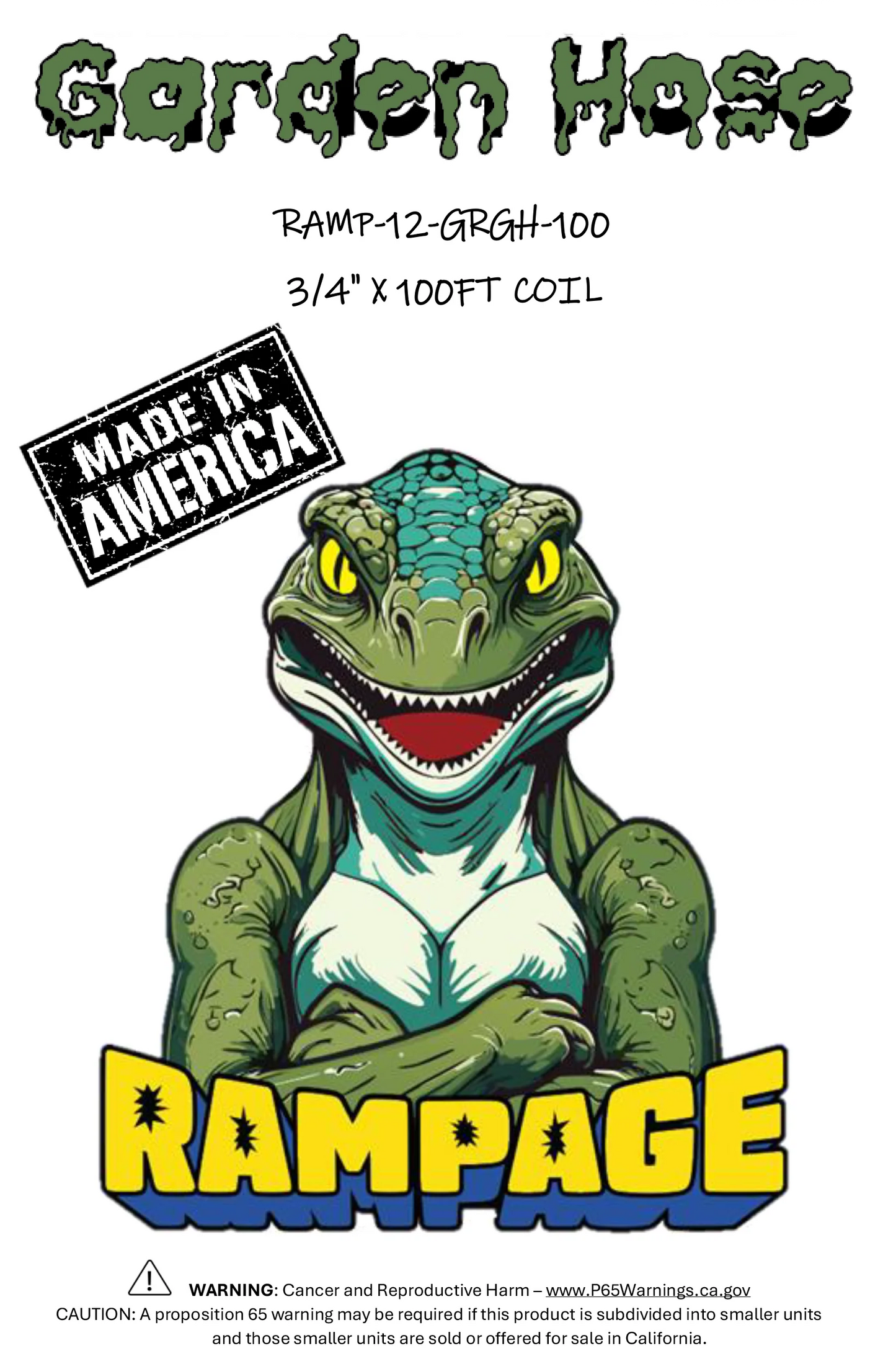 Rampage 3/4 Green Garden Hose used as high-volume garden hose
