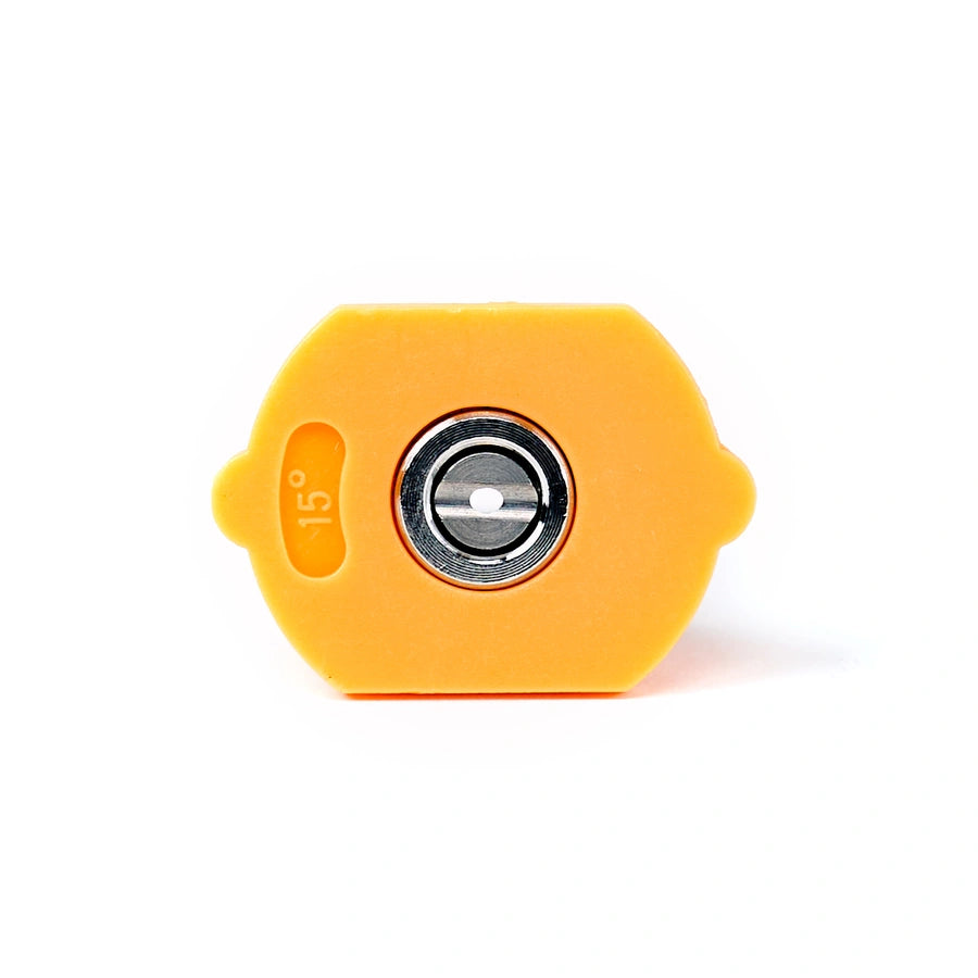 Front view of Stainless QC Nozzle 25° Size 6.0 for pressure washing