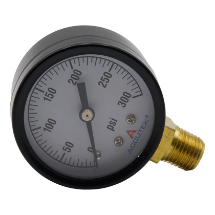 Stainless Steel Pressure Gauge 0-300 PSI 1/4" MPT Glycerin-Filled – 2.5" Dial
