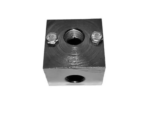 Plated Steel Unloader Mounting Block with 1/2" ports