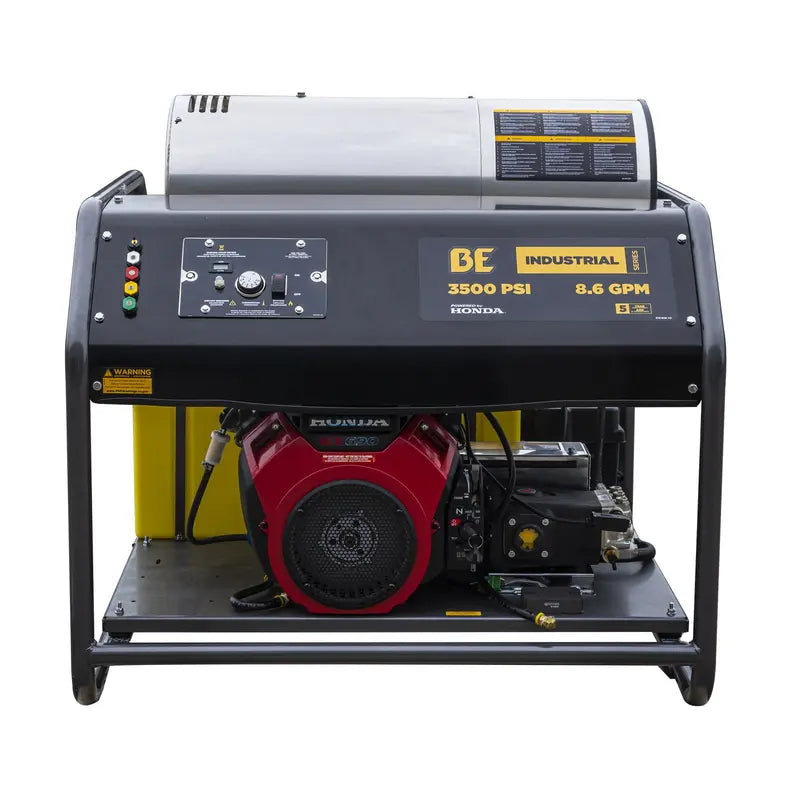 Lavadora a presión de agua caliente de 3,500 PSI - 8.5 GPM Motor Honda GX690 y bomba AR Triplex
