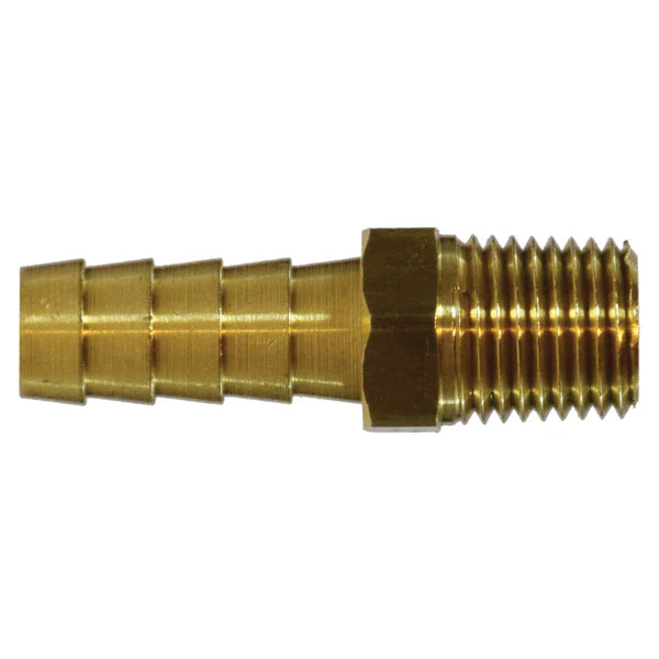 1/2in x 1/4in Brass Hose Barb x Male Adapter SKU 32015 for plumbing and soft wash

