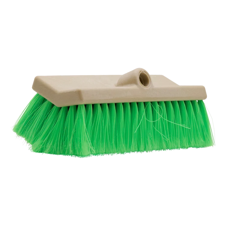 10" Green Nylon Bi-Level Wash Brush – Soft Flagged Bristles

