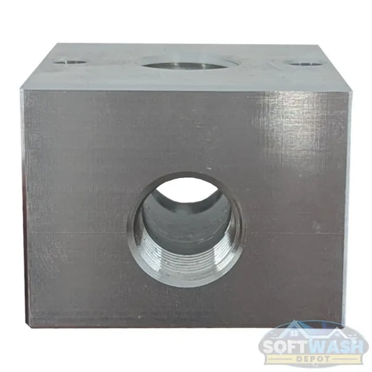 3/8" 3-Way Aluminum Unloader/Bypass Block full view

