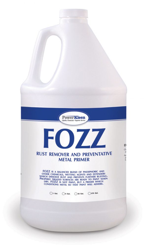 Fozz Rust Remover and Metal Primer SKU 4900.1 for metal restoraation.