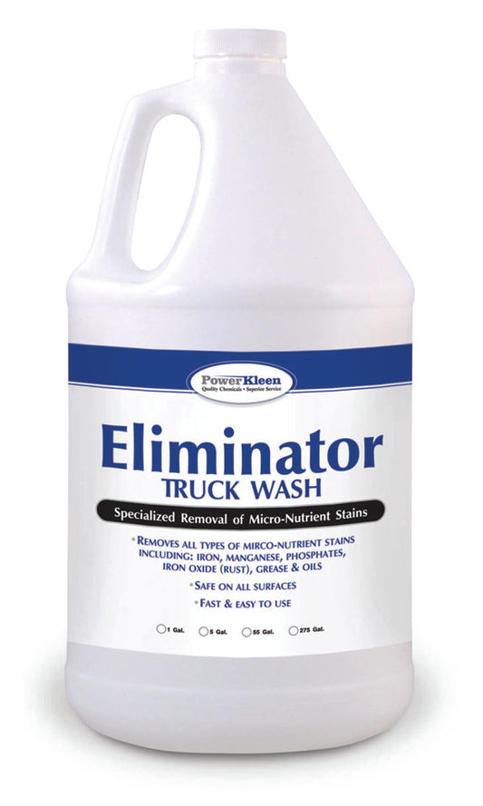 Eliminator Truck Wash for micro-nutrient stain removal

