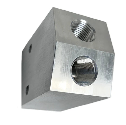 Aluminum Twinning Block 10 GPM SKU JR-TB-038 for pressure washing

