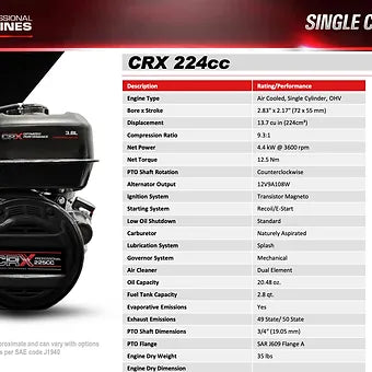 AR60 CRX electric-start CRX224 engine for roof cleaning

