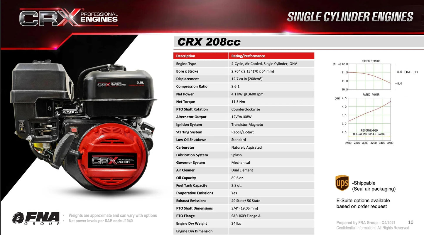 AR60 CRX pull-start CRX208 engine for soft washing

