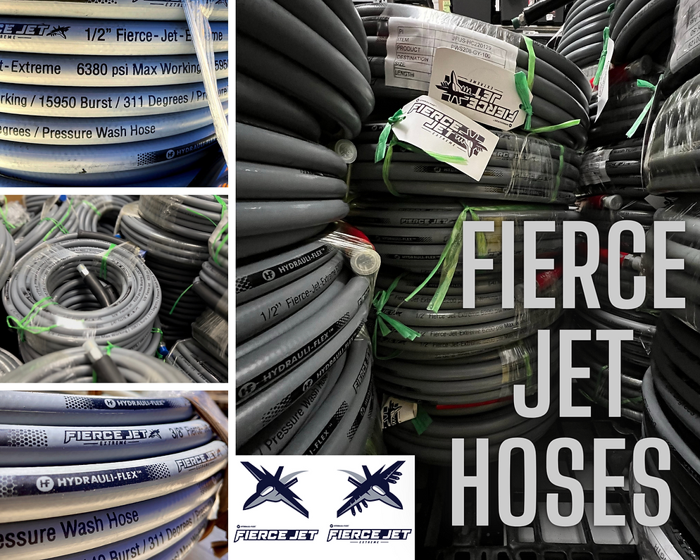 300ft 1/2in 6200psi Non Marking Fierce Jet Hose Rated For Heat Up To 311