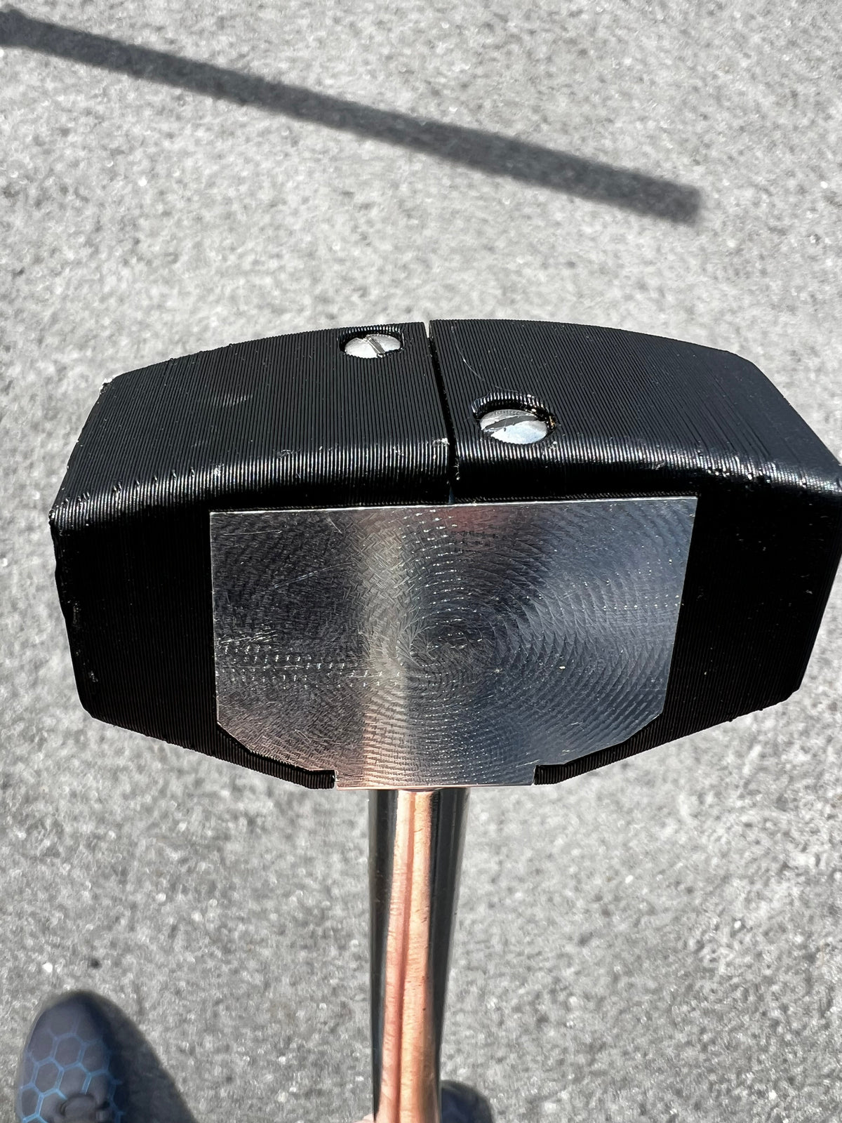 Top view of NeutraPods Gator gutter tool head with both nozzles