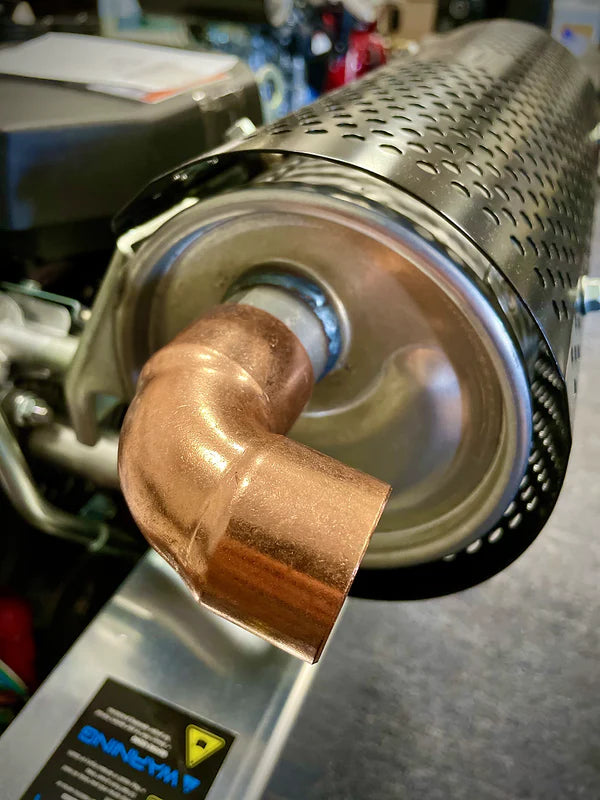 Honda Muffler Directional Angle installed on GX630 exhaust system

