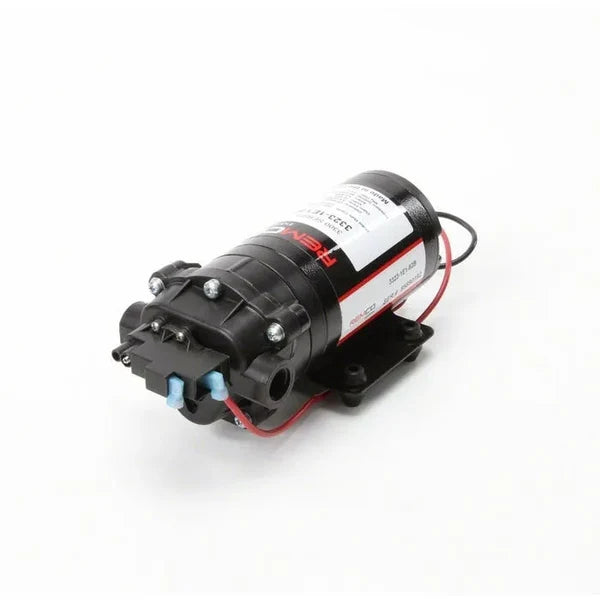 Remco 2.2 GPM 12V Pump showing 3/8 FNPT ports and 2-pin connector

