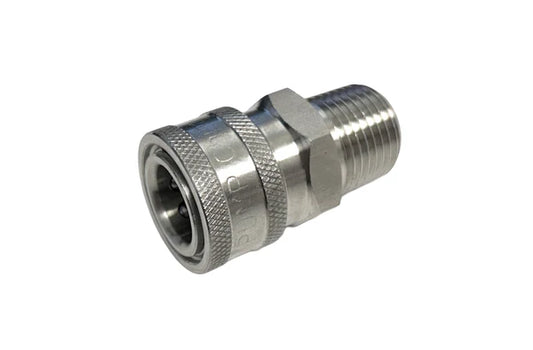 SS 3/8 Quick Connect Socket with 1/2 MNPT for pressure washing

